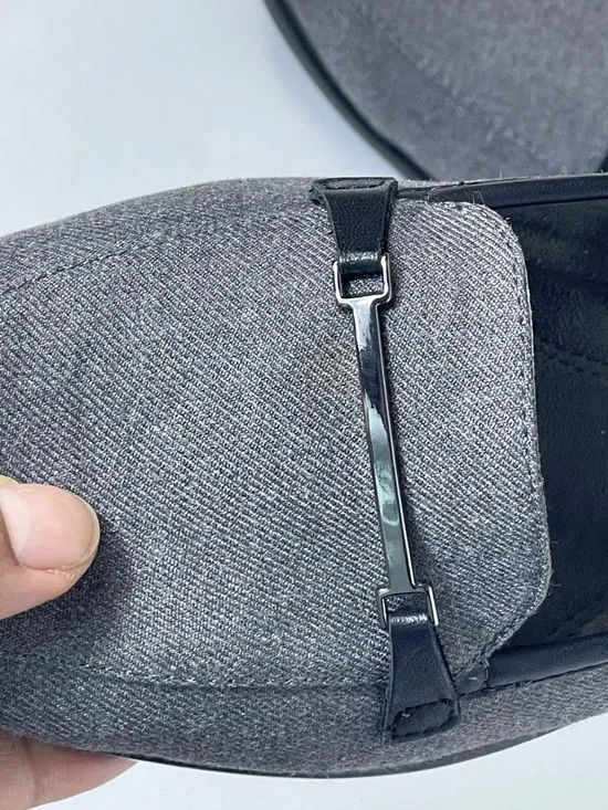 AEROSOLES Gray Slip-On Loafers with Metal Bar - Picture 4 of 10